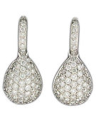 Diamond Earrings Pavé Tear Drop 18K White Gold 2.54cttw Model NCE360