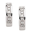 Diamond Huggie Earrings 14K White Gold .16cttw Model NCE67158
