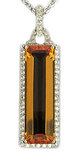 Diamond Citrine Necklace 18K White Gold .66cttw Model NCP3988