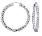Diamond Earrings 14K White Gold 1.08cttw Model NCE1205