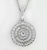 Diamond Circle Reversable Necklace 18K White Gold 1.48cttw Model NCP4540, NCP3259
