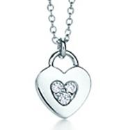 Diamond Heart Locket Pendant 14K White Gold .25cttw Model SP424