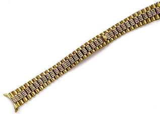 Ladies Rolex Style Yellow Gold Diamond Bracelet - Alan Furman & Co