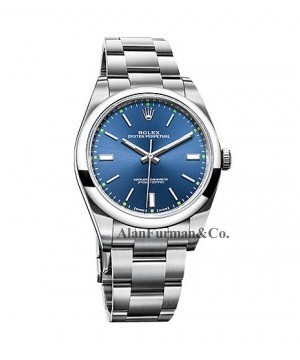 rolex oyster perpetual 39 automatic blue dial mens watch 114300blso