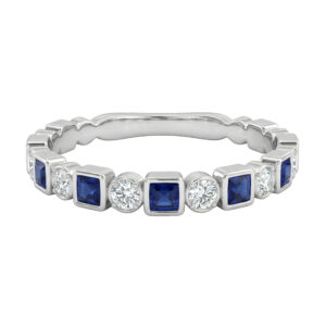 Diamond & Sapphire 14K White Gold .38cttw (AFC-729LDW14BS)