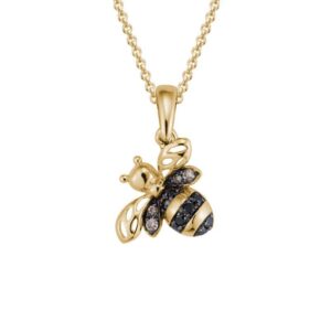 Bee Pendant Necklace in 14K Yellow Gold (AFC-GNK25LT07)