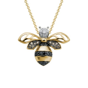 Bee Pendant Necklace in 14K Yellow Gold (AFC-GNK23LT15)
