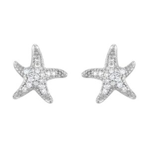 Diamond Starfish .16CTTW 14 White Gold Earrings Model AFC-28EWW16