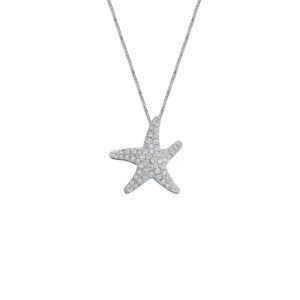 Diamond Starfish Necklace 14K White Gold .75cttw Model AFC-11LDW75WH