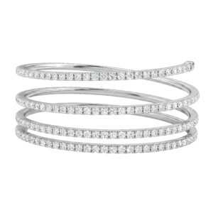 Twist of Grace Bangle in 14K White Gold (AFC-BANL037)