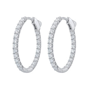Diamond Hoop Earrings in 14K White Gold (AFC-ERDIAL1006)