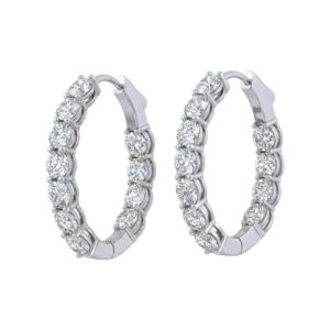 Diamond Hoop Earrings in 14K White Gold (AFC-ERDIAL900)