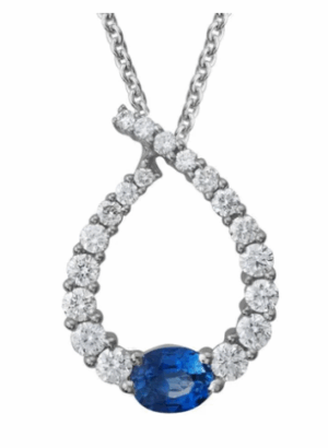 Diamond & Sapphire Necklace in 14K White Gold (AFC-GNG11LDW47BS)