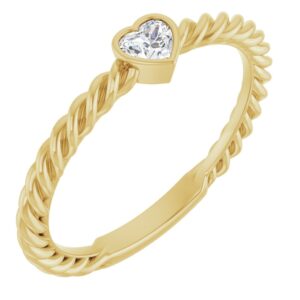 Amorette Bezel Heart Rope Ring (AFC-124545:102:P)